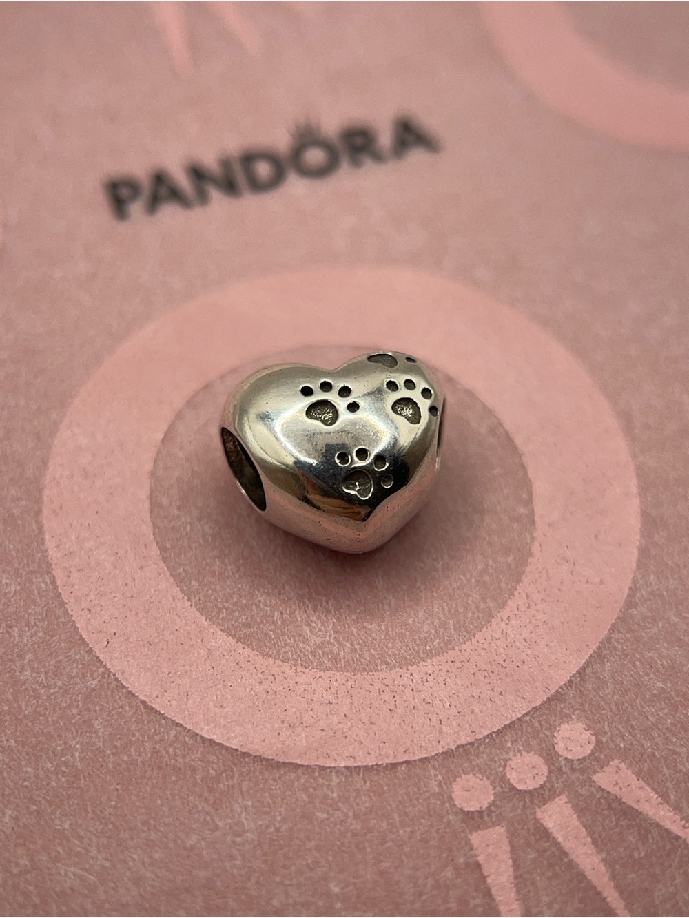 Pandora My Sweet Pet Paw Print Heart Sterling Silver Charm 791262